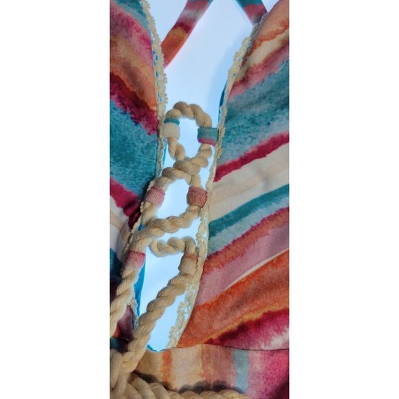 Lucky Brand Porto Covo Cross Back One Piece Size S Swimsuit Sz Small Multicolor - Picture 3 of 6